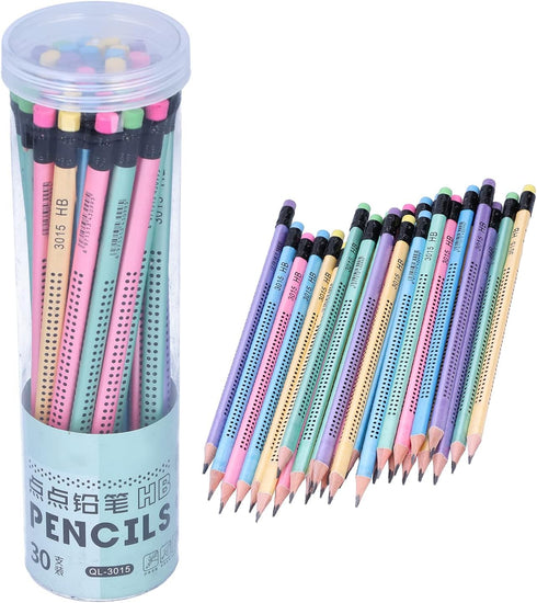 Triangular Cute Sharpened Pencils, Pencil Set with Eraser Fat Thick Strong Graphite Pen Non?slip Multi?color Writing Products for Preschoolers Sch...