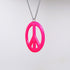 Hot Pink Hippie Peace Sign Pendant Necklace Enamel on Pewter Cosplay Jewelry...