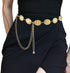 Western Metal Concho Belt, Hollow Out Daisy Chain Belt Adjustable Boho Waist Chain Country Concert Outfit for Dress...