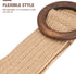 VALICLUD Elastic Wide Tan Belt Women Straw Rattan Waist Band with Wood Buckle for Women Ladies Dresses Jeans Belt Vintage Accessory Waistband Wais...