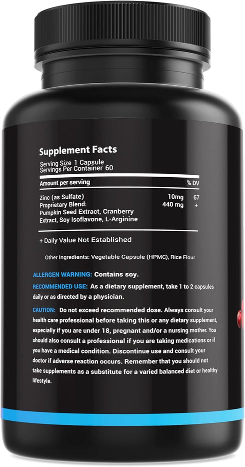 Bladder Control Supplement - Overactive Bladder Control Pills - Potent Blend of Pumpkin Seed Oil, Cranberry Extract & Vitamin D3 - Urinary Tract I...