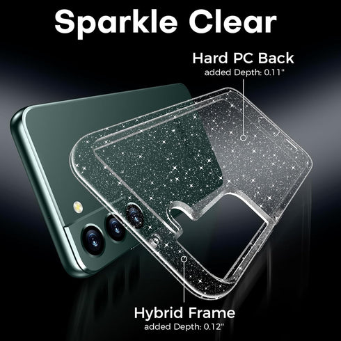 Rayboen for Samsung Galaxy S22 5G Case Glitter, Non-Yellowing Shockproof Phone Bumper Cover, Cute Sparkly Girly Hybrid Phone Case for Galaxy S22, ...