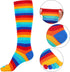 Syhood 2 Pairs High Toe Socks Colorful Striped Women Cotton 5 Toes Separated Socks for Christmas Gift Girls Women...
