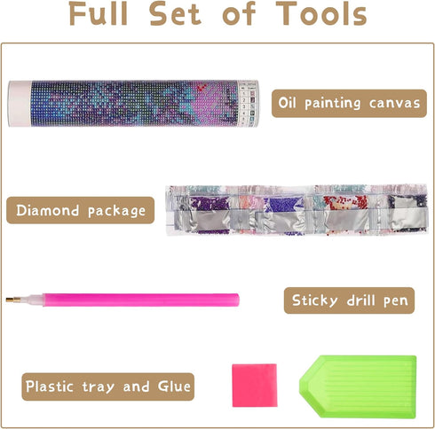 Ginfonr 5D DIY Mosaic Diamond Painting Kits White Tiger Full Drill, Paint with Diamonds Art Animals Cross Stitch Embroidery Rhinestone Craft for H...