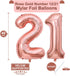 40 Inch Rose Gold 21 Number Balloons Giant Jumbo Huge 12 or 21 Foil Mylar Helium Number Digital Balloons Rose Gold Birthday Mylar Digital Balloons...
