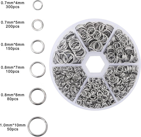 304 Stainless Steel Jump Rings for Jewelry Making Supplies Open Jump Rings 4/5/6/7/8/10mm Silver O Rings for DIY Making Bracelet Earrings Necklace...