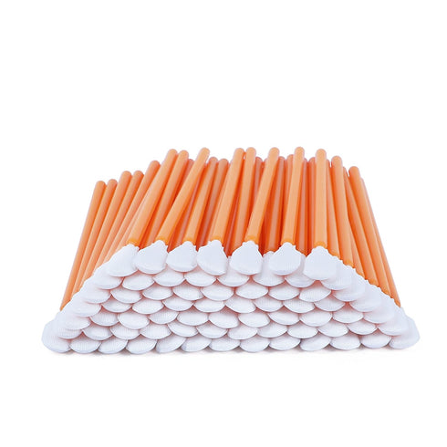 Lab Polyester Swabs 6.3" (100 pcs, Orange, Length/Swab Head Width=160 mm/6.5 mm) Long Cleaning Swabs Multipurpose Purpose Cleanroom Swab Sticks (A...