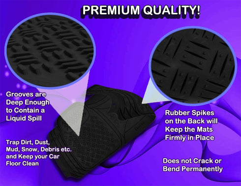 Zento Deals Car Floor Mat -Heavy Duty Weather Protection Mats (Black - 1pcs Car Diamond Floor Mat)...