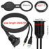 QIANRENON USB3.0 & 3.5mm Audio Threaded Fixed Embedded Car Waterproof Cable 5Gbps TRS 3.5mm & USB3.0 Dashboard Panel Mount Extension Cable, LED Li...