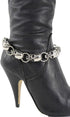 TFJ Women Boot Bracelet Chains Bling Metal Skeleton Skulls Western Fashion Anklet Shoe Charm Silver...