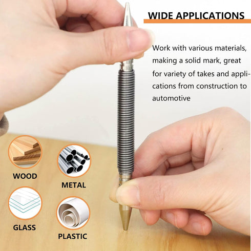 2-Piece Dual Head Nail Setter and Hinge Pin Punch Set, Hammerless 1/32?& 1/16?Spring Nail Set, 5000 PSI Striking Force Door Pin Removal Tool...