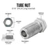 4LIFETIMELINES Stainless Steel Brake Line Tube Nut, Long, 3/16 (3/8-24 Inverted), Bag of 10...