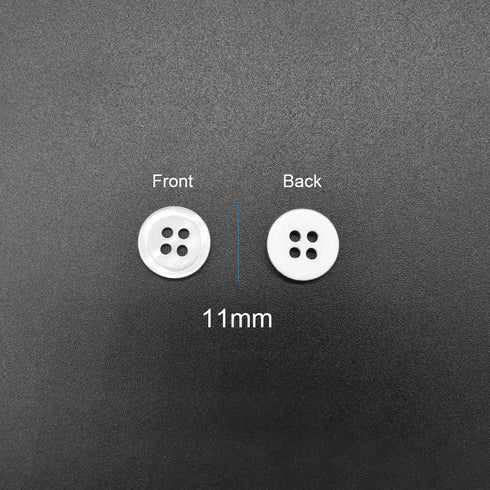 200Pcs 11mm Sewing Shirt Resin Button 4 Hole Faux Pearl Fininsh (White)...