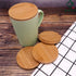 Pack of 4 Bamboo Cup Cover Wooden Coffee Mug, Wooden Tea Glass Drink Cup Lid Set...