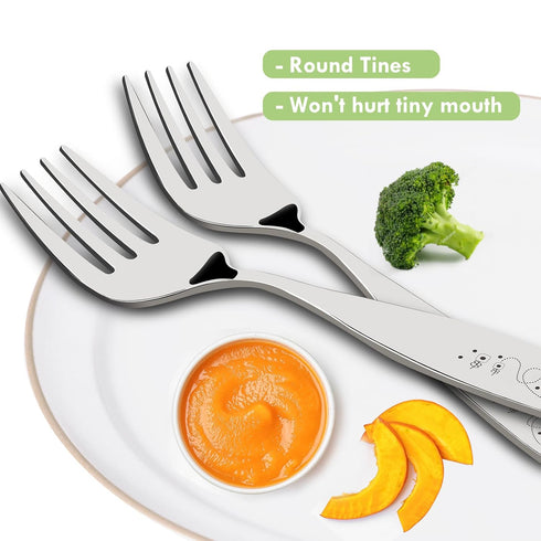 Lehoo Castle Kids Silverware, 6Pcs Toddler Utensils, Kids Utensils Includes Toddler Forks and Spoons, Knives, Toddler Silverware Stainless Steel (...