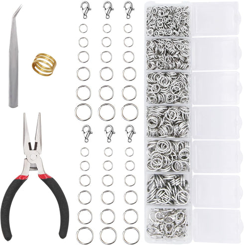 All Size Open Jump Ring and Lobster Clasps Kit for Jewelry Repair Tools Jewelry Making Accessories for Necklace Bracelets Earring Jewelry Making R...