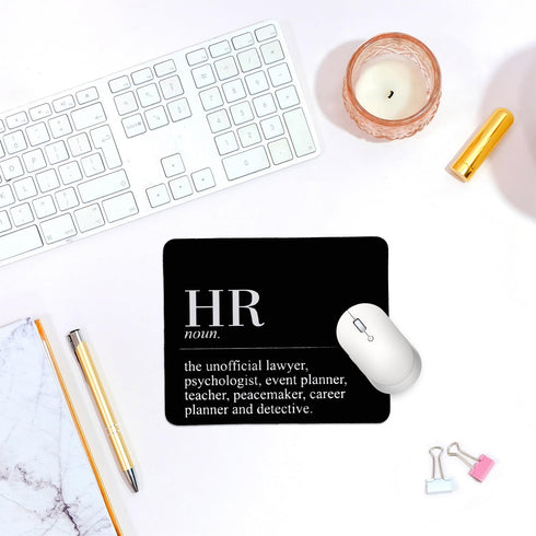HR Definition Mousepad,Inspirational Black Square Mouse Pads for Desk Home Office Gaming Working,Home Decor Accessories Supplies,9.5x7.9 inches...