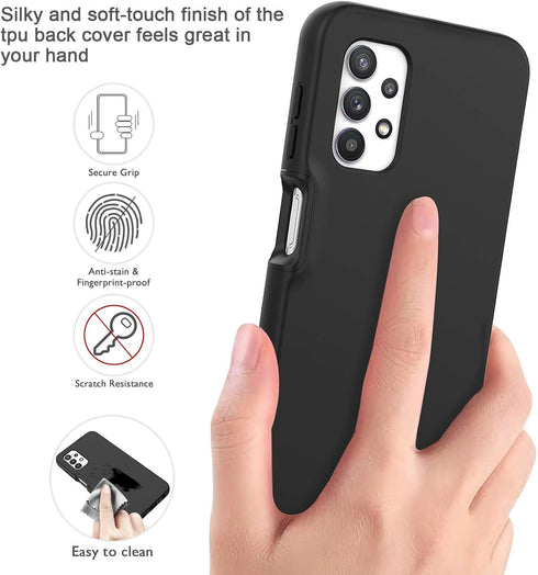for Samsung Galaxy A32 5G Case with Built-in Screen Protector, Full Body Protection Shockproof Cover Case, [Rugged PC Front Bumper + Soft TPU Back...