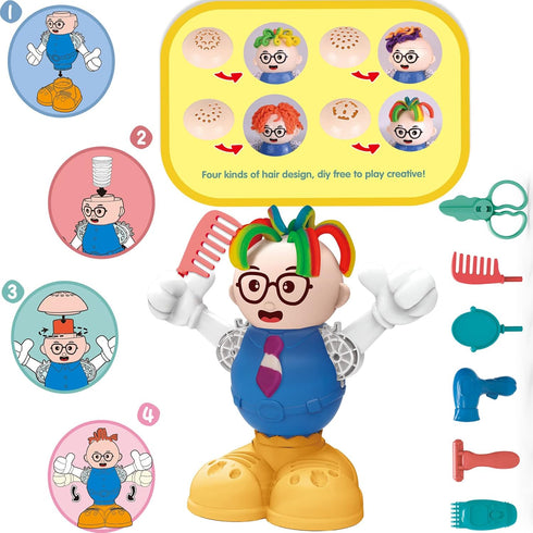 Cuts Stylist Hair Salon Tools Playset,Play Dough Sets for Kids Ages 4-8 Pretend Play Toys Sets for Kids Ages 2-4 Gift for Girls and Boys...
