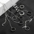 IFKM Vintage Silver Chain Finger Rings Bracelet, Gothic Punk Emo Cross Cool Simple Rings, Adjustable Statement Stackable Rings For Boy Wen Women...