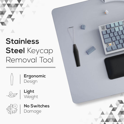 Qisan Keycap Puller Black Stainless Steel Keycap Removal Tool Expert for Mechanical Keyboard Magicforce...