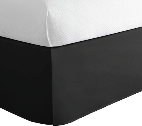 TODAY'S HOME Classic Tailored Bed Skirt Dust Ruffle, Microfiber, 14" Drop Length, King, Black...