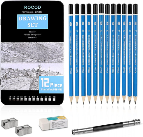 Profession Sketch Pencils 6B to 4H for Kids and Adults Drawing, Art Graphite Pencil for Artists Beginner Sketching...