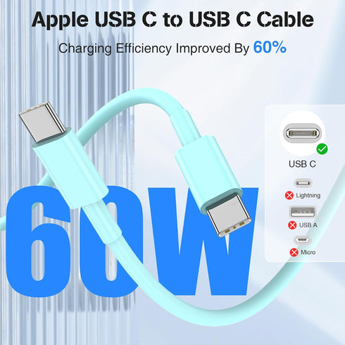Car Charger for iPhone 15, 40W Dual USB C Car Charger Cigarette Lighter with 2 Pack 6FT USB C to USB C Cable Fast Charging Compatible for iPhone 1...