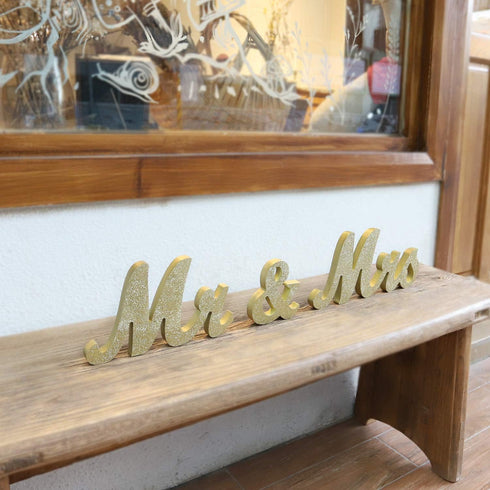 Wooden Mr and Mrs Sign, Rustic Mr. & Mrs. Letters Wedding Signs for Wedding Table, Miss Mr. Deroation for Photo Props/Party Table/Anniversary/Vale...