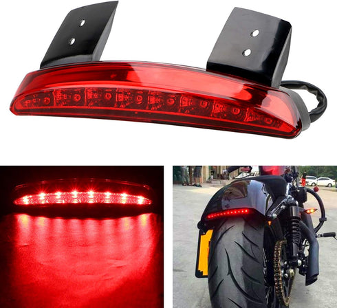 ANKIA Motorcycle Chopped Rear Fender Edge LED Brake License Plate Tail Light Stop Running Light Turn Signal Lamp for Harley Sportster XL883N 1200N...