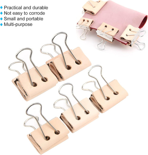5PCS Clips Large Protective Leather Clips Strong and and Reusable for Office Home School...