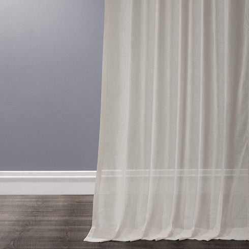 HPD Half Price Drapes Linen Sheer Curtains 84 Inches Long Linen Curtain for Bedroom & Living Room (1 Panel), 50W x 84L, Gardenia...