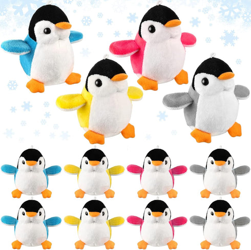 12 Pieces Christmas Mini Plush Penguin Stuffed Toys Animal, Cute Small Baby Penguin Stuffed Doll Keyholder Bag Pendant Christmas Birthday Party Fa...