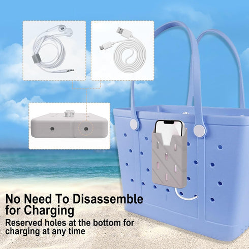 Silicone Phone Holder for Bogg Bags with 2 Hooks & 2 Carabiners Inserts Beach Bogg Bag Keychain Accessories Charm, Soft Silicone Insert Case Cell ...