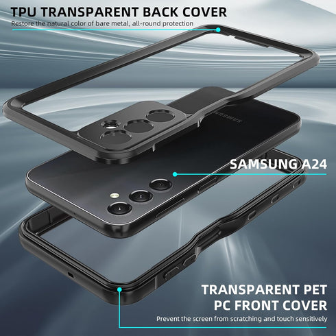 for Samsung Galaxy A24 4G Phone Case, Waterproof Case with Built-in Screen Protector, Full Body Dustproof Shockproof Rugged Heavy Duty Protection ...