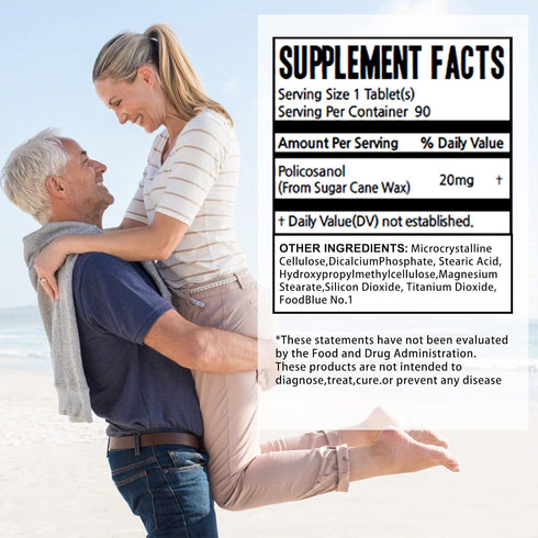Dr. Brian Policosanol 20mg Sugar Cane, Policosanol Supplements for Body Health | Non-GMO | Vegetarian 90 Tablets...