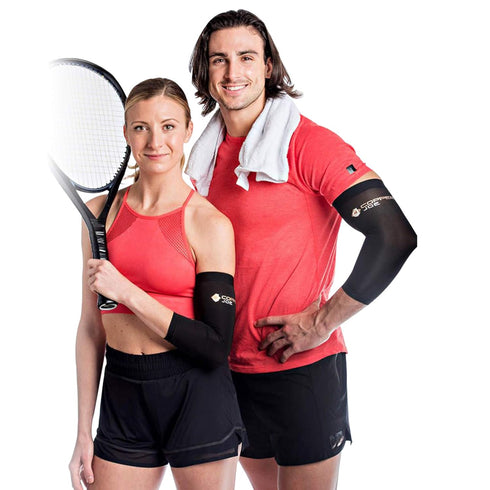 Copper Joe 2 Pack Recovery Elbow Compression Sleeve - Ultimate Copper Relief Elbow Brace for Arthritis, Golfers or Tennis Elbow and Tendonitis. El...