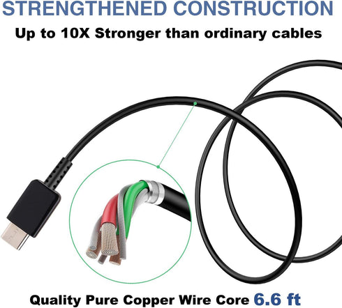 Type C Charger Fast Charging,Android Phone Charger Block with USB C Charger Cable 6.6Ft for Samsung Galaxy S24 Ultra/S23 Plus/S22/S21/S20/S10/S10 ...