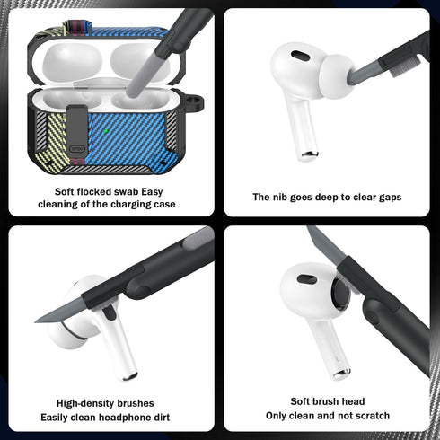 RFUNGUANGO AirPods Pro 2nd Gen Case with Cleaning Kit, Military Hard Case Protective Armor with Lock, for AirPod Gen 2 Charging Case (2023/2022/20...