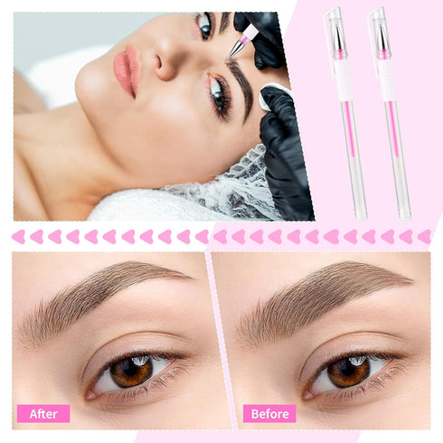 Eyebrow Microblading Marker Pen, 2pcs Skin Marker Pen Eyebrow Makeup Position Mapping Mark Tools Eyebrow Mapping Pen Stencil with 4 replacement re...