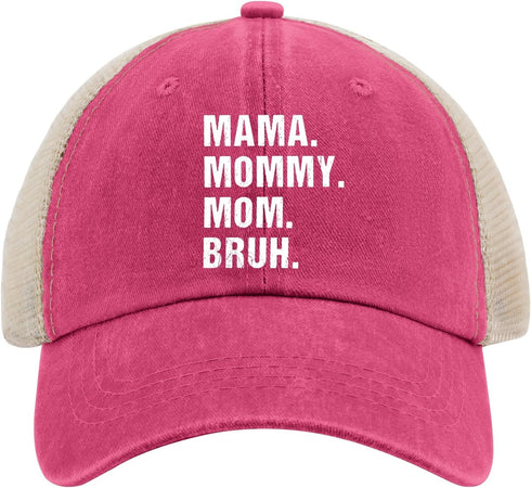 Mama Mommy Mom Bruh Mothers Day baseball cap women's hat AllBlack dad hat Gifts for Men Outdoor Hat...