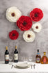 Paper Flower Decorations for Wall, Flower Wall Decor for Birthday Wedding Backdrop Baby Nursery Wall Decor Baby Showers Bridal Shower (Red+White, ...