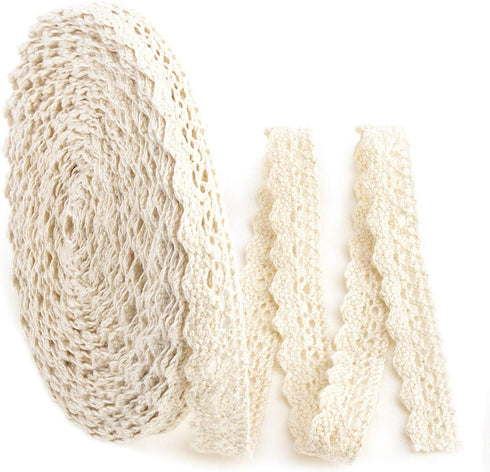 IDONGCAI Lace Ribbons Craft Delicate Ribbon Edge for Scrapbooking Gift Package Wrapping,Crocheted Lace Trim DIY Craft Ribbon 0.58" Wide 25 Yards/l...