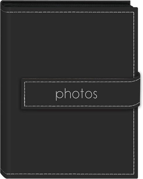 Pioneer Photo Albums EXP-46/BKP 36-Pocket 4 by 6-Inch Embroidered "Photos" Strap Sewn Leatherette Cover Photo Album, Mini, Black...
