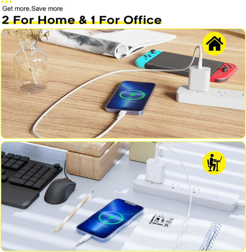 Fast Charger iPhone,iPhone Charger Cable,3Pack iPhone Charger Fast Charging 6Foot iPhone Charging USB C Charger Adapter 6FT Type C to Lightning Ca...