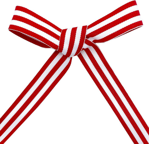 Morex Ribbon Striped Polyester Grosgrain Ribbon, Party Decorations, Gift Wrapping, Fun Patterns, 7/8" by 20 yd., Red...
