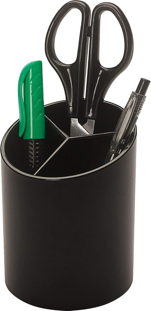 Manaloom Pen Holder, 3 Compartment Desktop Organizer - Pencil Cup, Perfect for Organizing Pens, Pencils, Home and Office - 2 Pack...