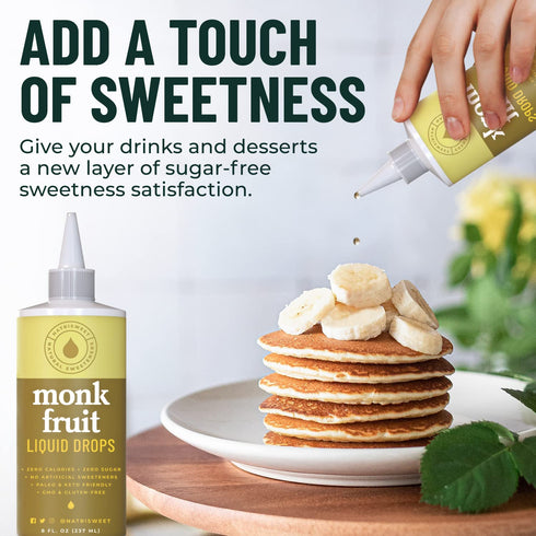 Natrisweet Liquid Monk Fruit Sweetener Drops, 8 fl oz, Pure Monkfruit Drops Without Erythritol, No Fillers, Zero Calorie, Keto Syrup, Liquid Monk ...
