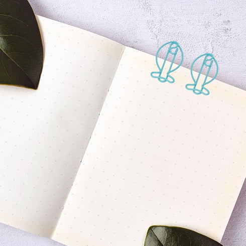 Jeanoko 100pcs Shaped Paper Clips Fish Shape Metal Paper Clips Portable Office Clips for File Classification Document Organizing...