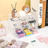 Desk Storage Organizer with 9 Mini Drawers, FODIENS Clear Desktop Craft Drawer Cabinet, Stackable Storage Box Caddy for Makeup Jewelry Office Craf...